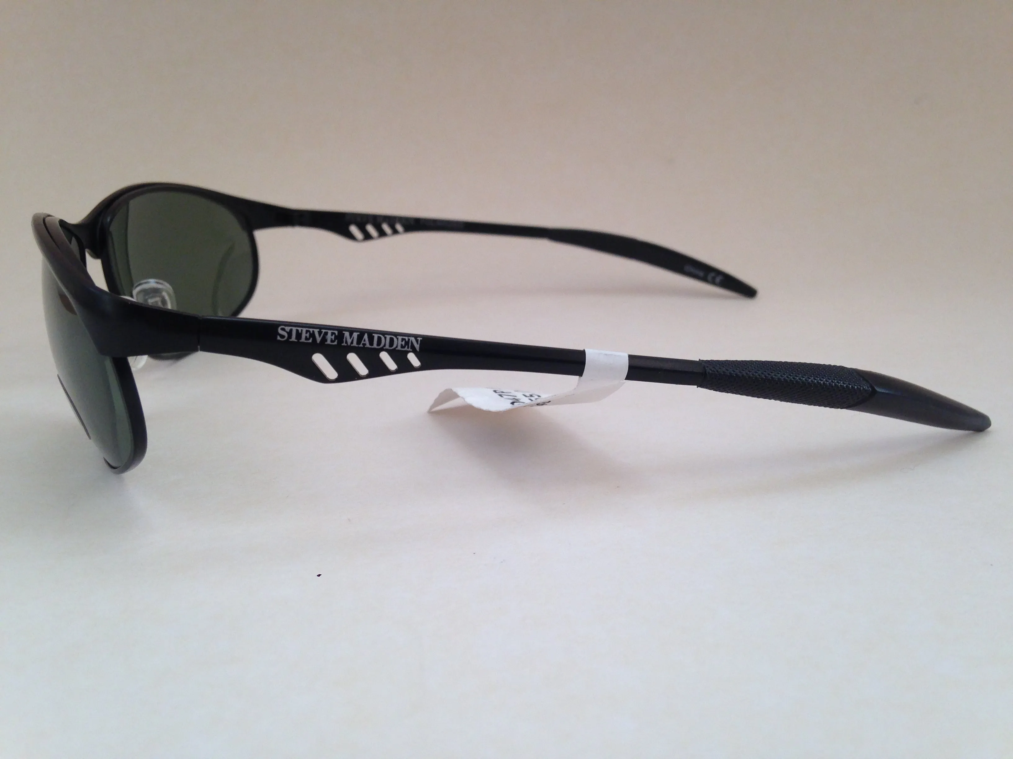 Steve Madden Sunglasses Polarized Sport Black Metal Frame Green Lens S3047P BLK