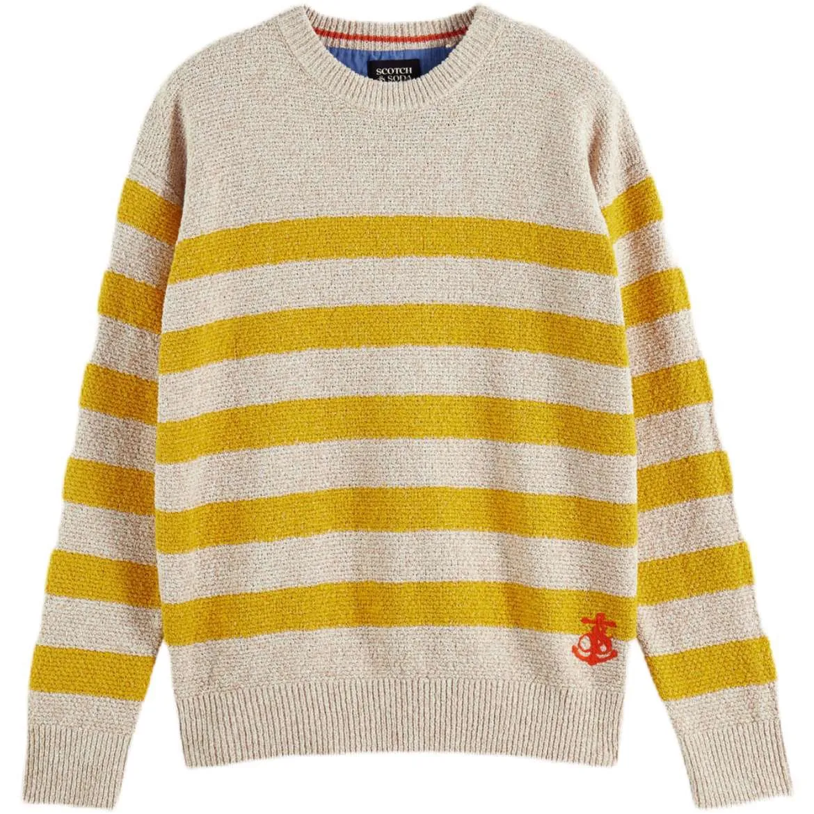 Striped Knitted Crew - Yellow & Bone