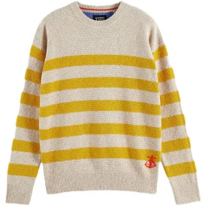 Striped Knitted Crew - Yellow & Bone