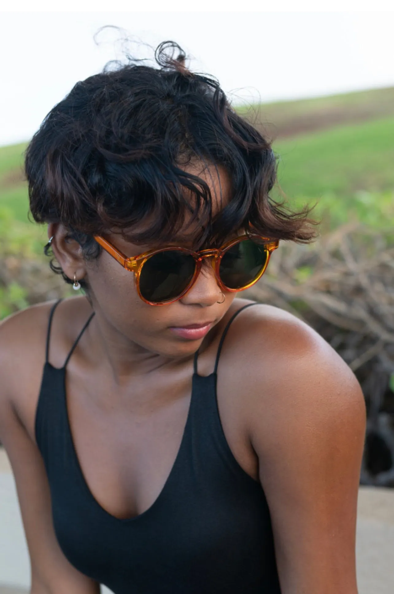 Sunburst round sunglasses
