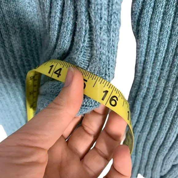 Sundance Ribbed Turquoise Bodycon Sweater Large