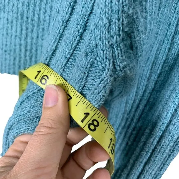 Sundance Ribbed Turquoise Bodycon Sweater Large