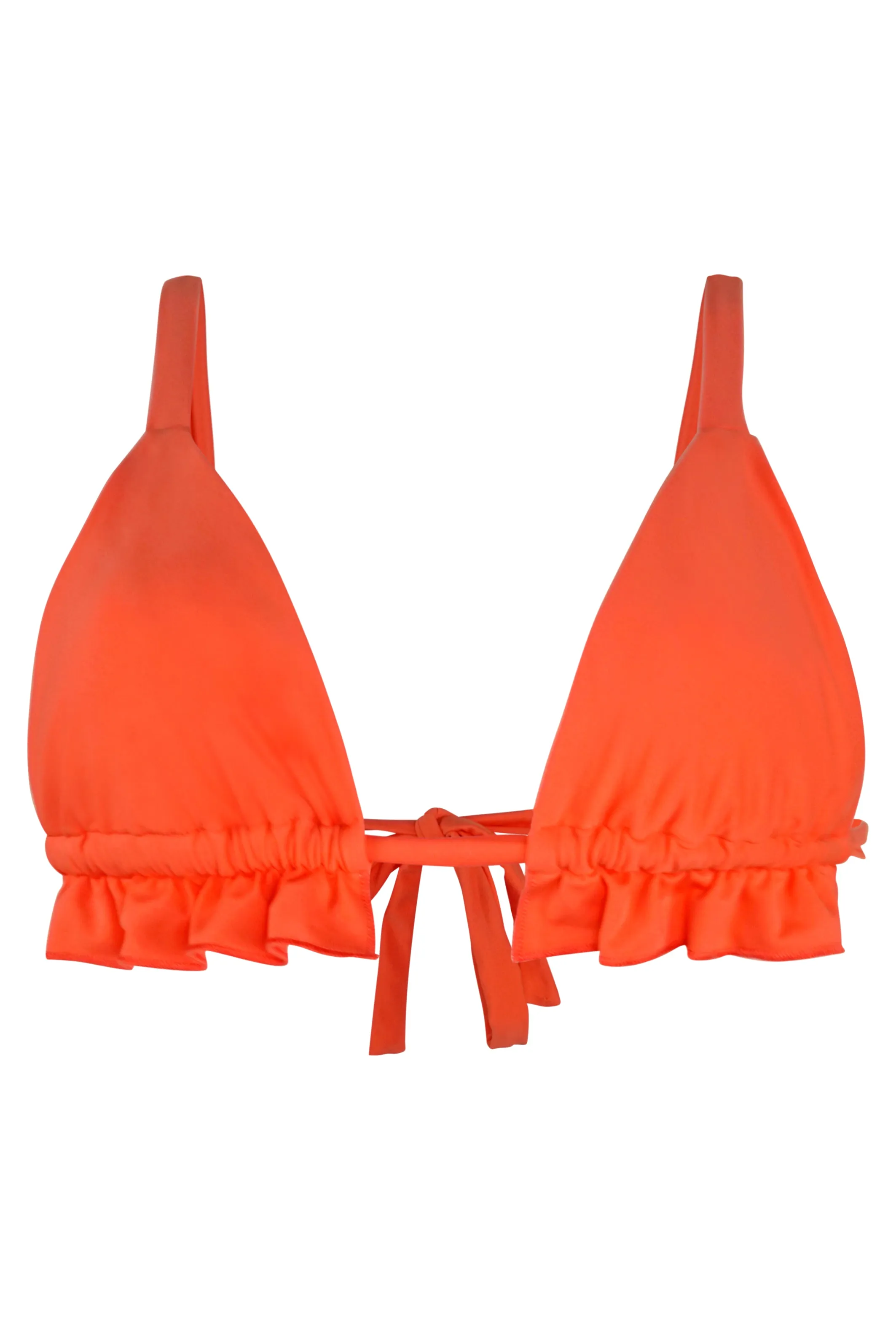 Tahiti Ruffle Bikini Top -Sherbet Orange