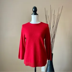 TALBOTS | Red Pure Cashmere Knit Sweater Sz L