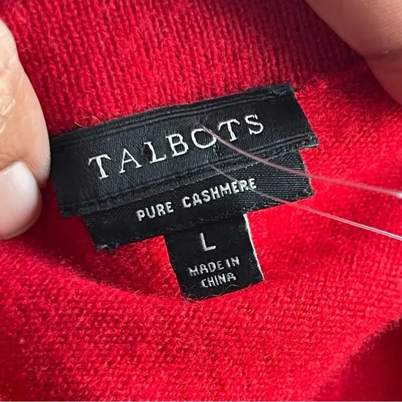 TALBOTS | Red Pure Cashmere Knit Sweater Sz L