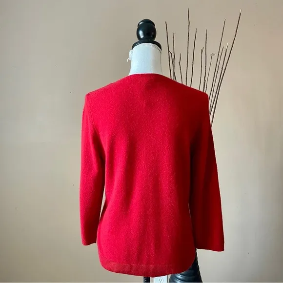TALBOTS | Red Pure Cashmere Knit Sweater Sz L