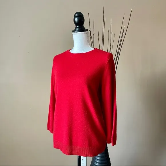 TALBOTS | Red Pure Cashmere Knit Sweater Sz L