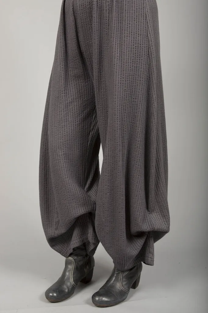 Textured Knit Billow Pants UnPrinted Dark Charcoal-Blue Fish Clothing