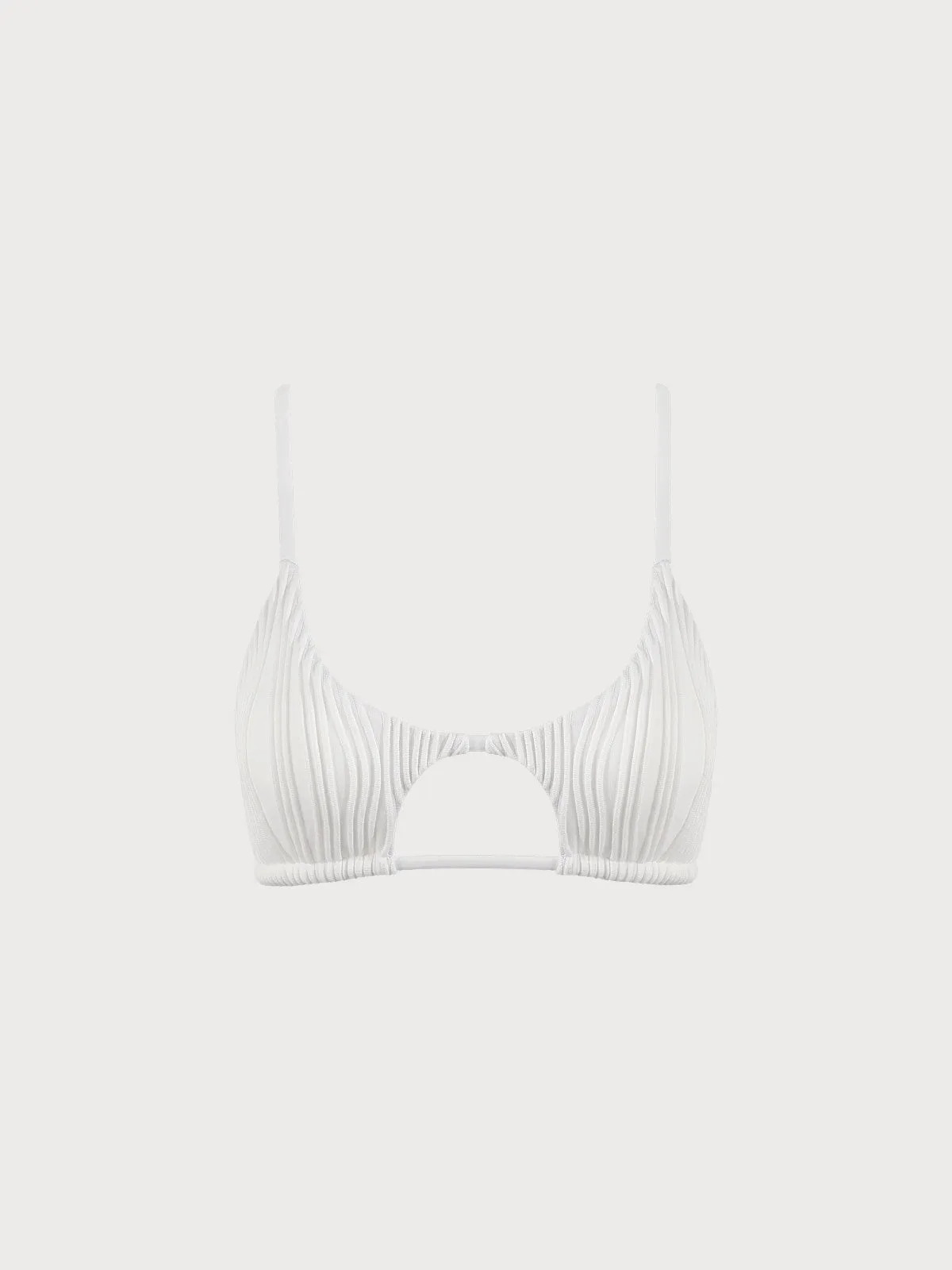 The White Water Ripple Cut-Out Bikini Top