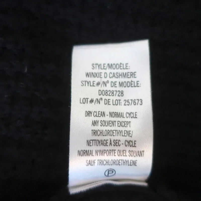 Theory Cashmere Draped Cardigan Winxie D Black Waffle Knit Size Small