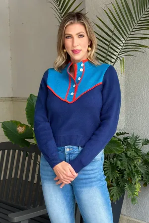 THML Dayton Colorblock Knit Sweater