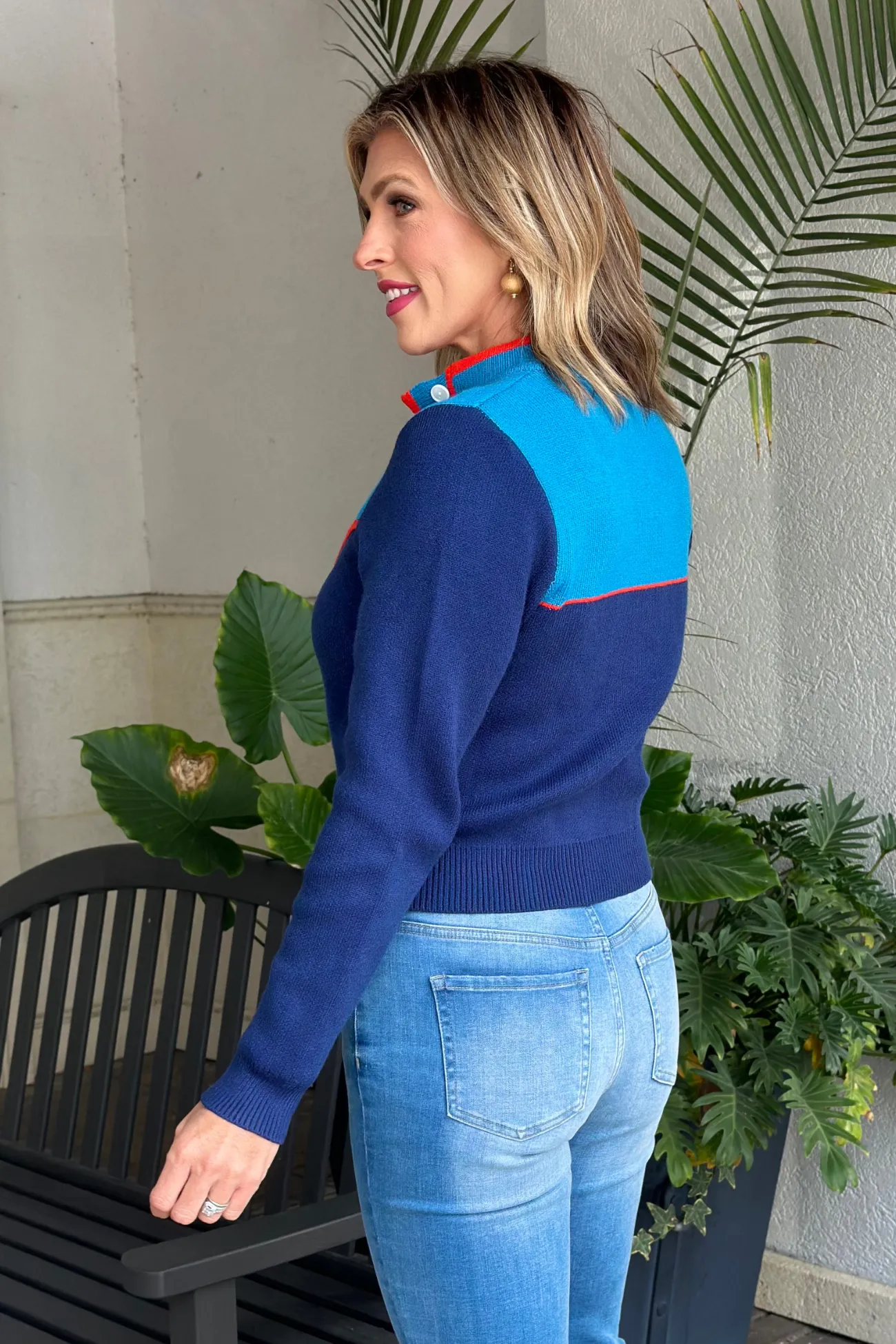 THML Dayton Colorblock Knit Sweater