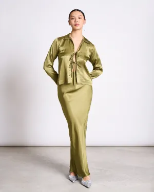 TIE BLOUSE KALUZ WOODY OLIVE