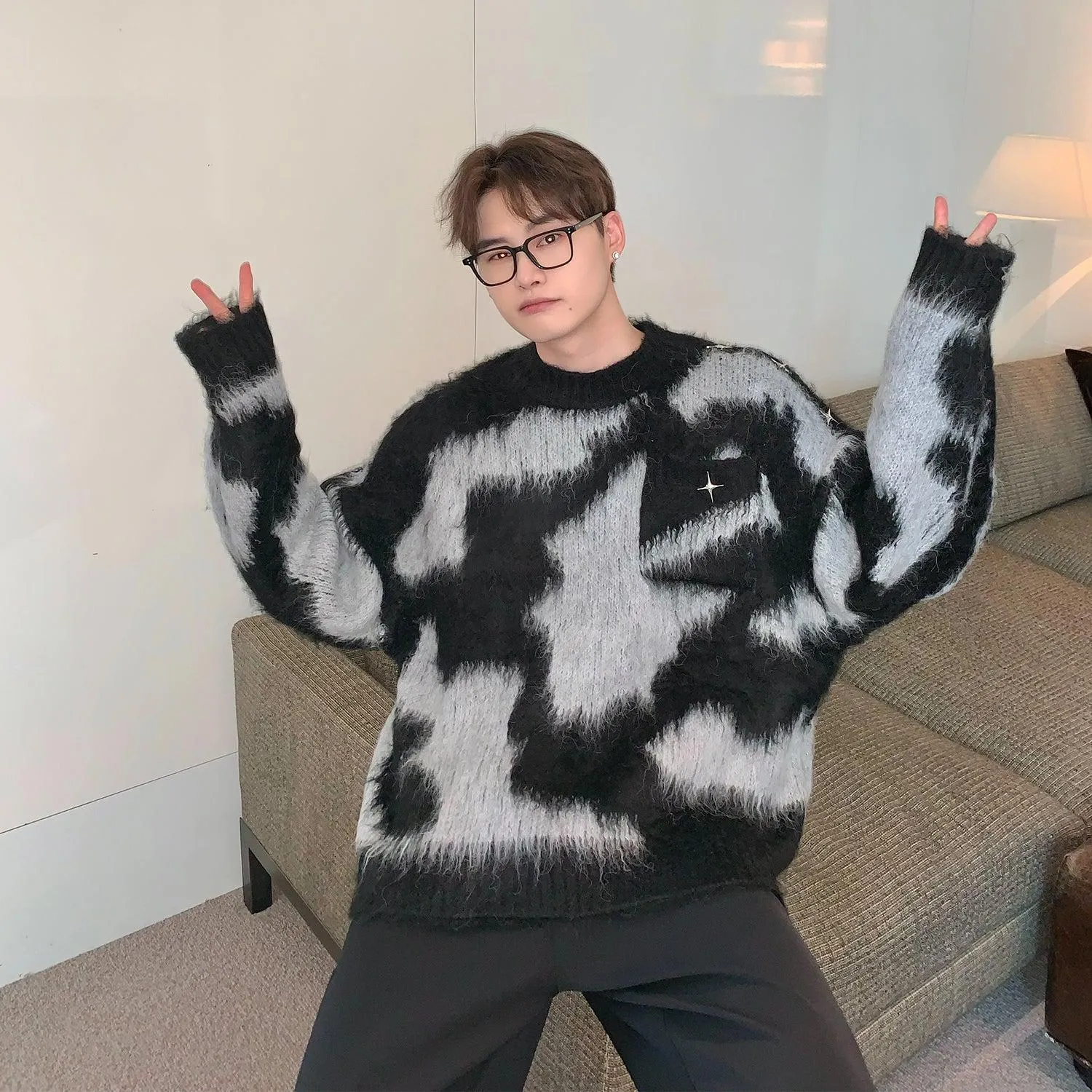 Tie-Dye Metal Design Sweater