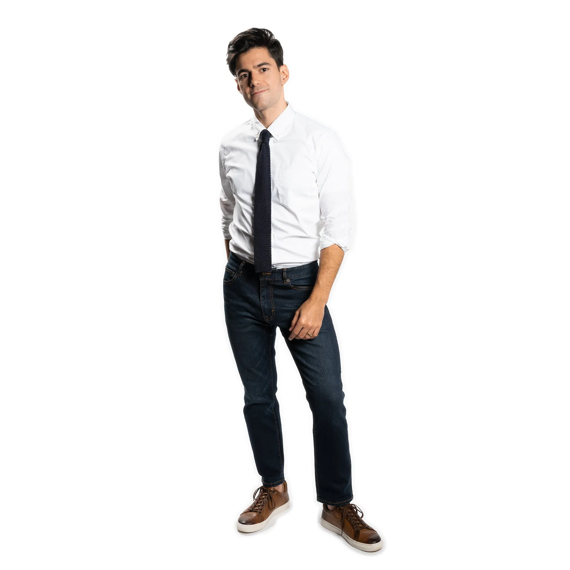 Ties - Navy Silk Knit