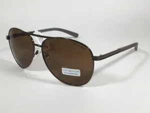 Tommy Hilfiger Bae Aviator Sunglasses Brown Bronze Metal Frame Brown Lens