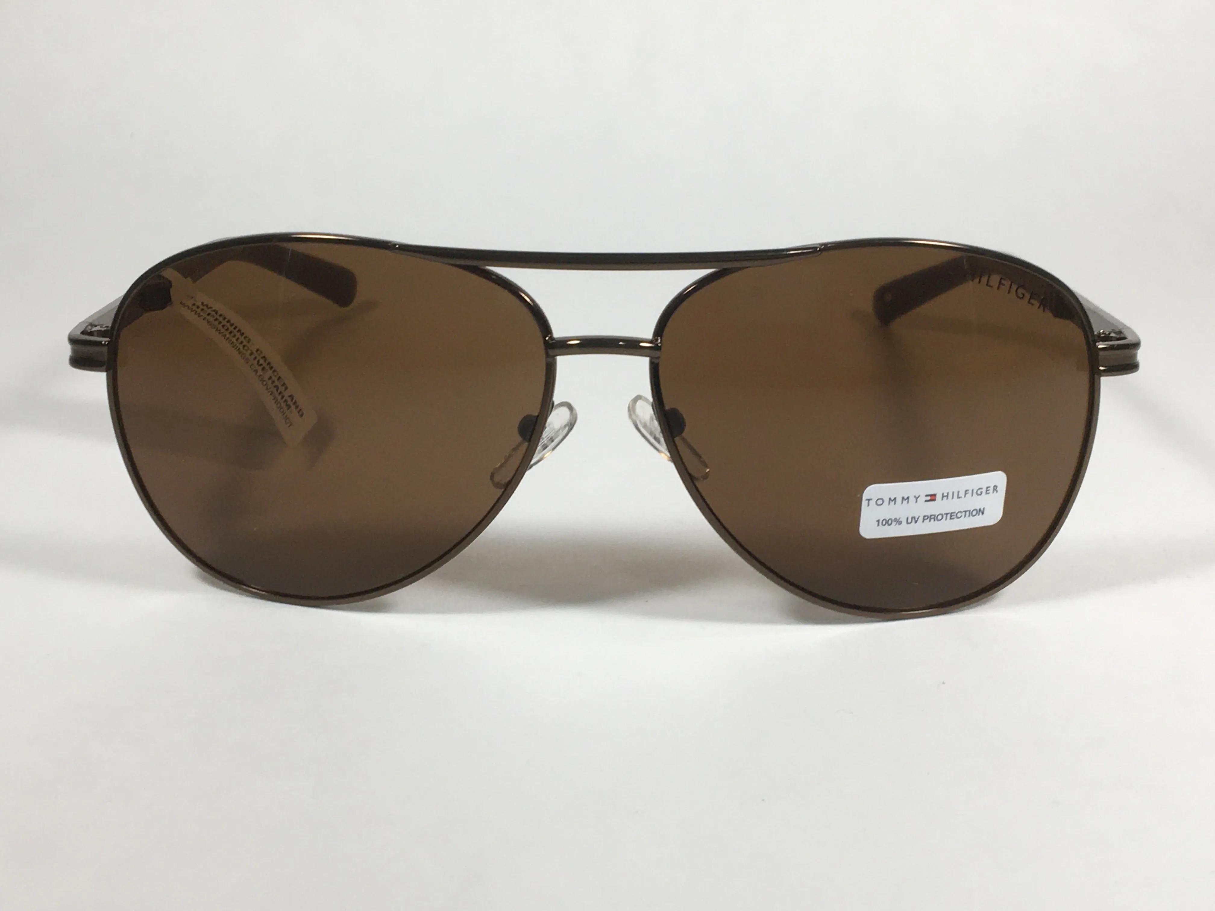 Tommy Hilfiger Bae Aviator Sunglasses Brown Bronze Metal Frame Brown Lens