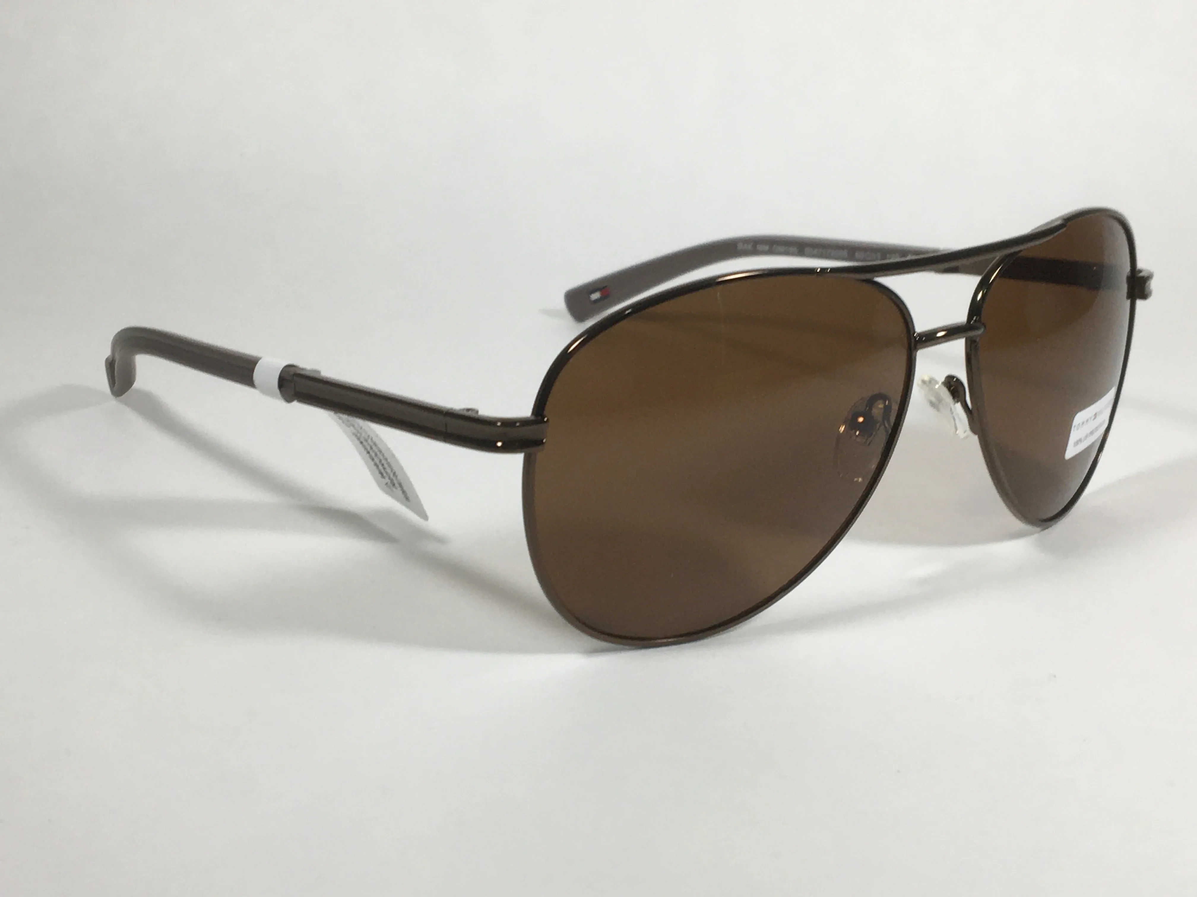 Tommy Hilfiger Bae Aviator Sunglasses Brown Bronze Metal Frame Brown Lens