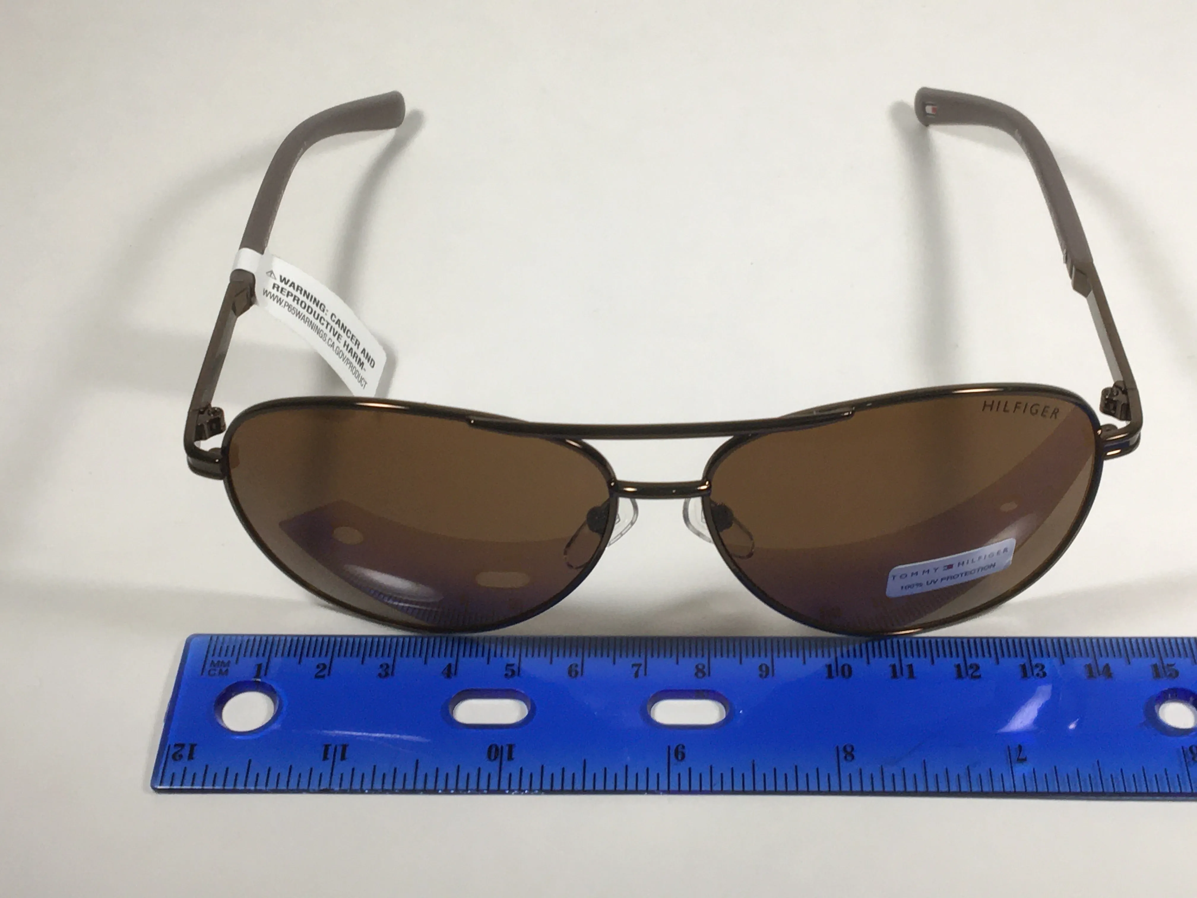 Tommy Hilfiger Bae Aviator Sunglasses Brown Bronze Metal Frame Brown Lens