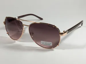 Tommy Hilfiger Bradshaw Aviator Sunglasses Rose Gold And Brown Frame Brown Gradient Lens BRADSHAW WM OL06
