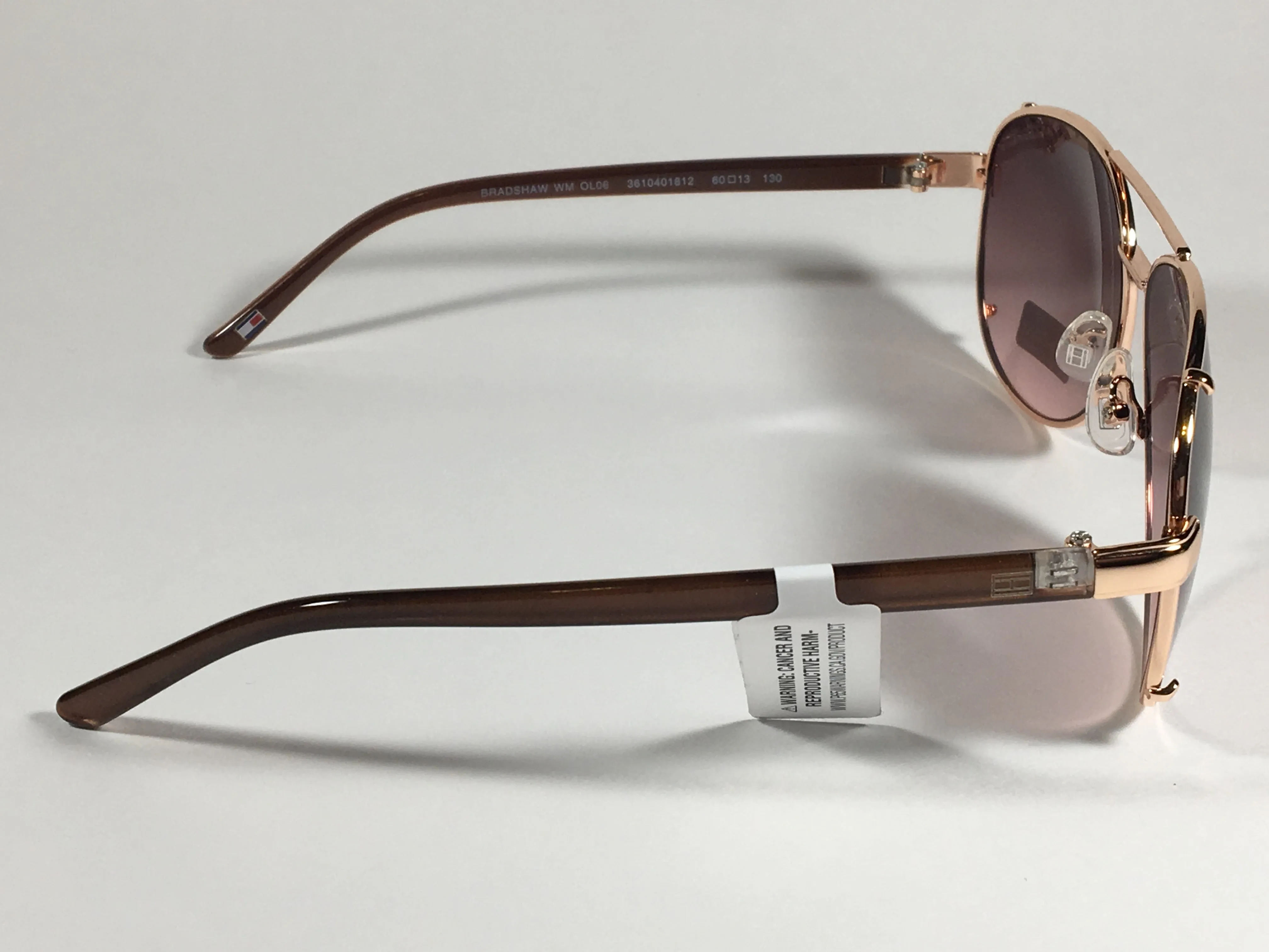 Tommy Hilfiger Bradshaw Aviator Sunglasses Rose Gold And Brown Frame Brown Gradient Lens BRADSHAW WM OL06