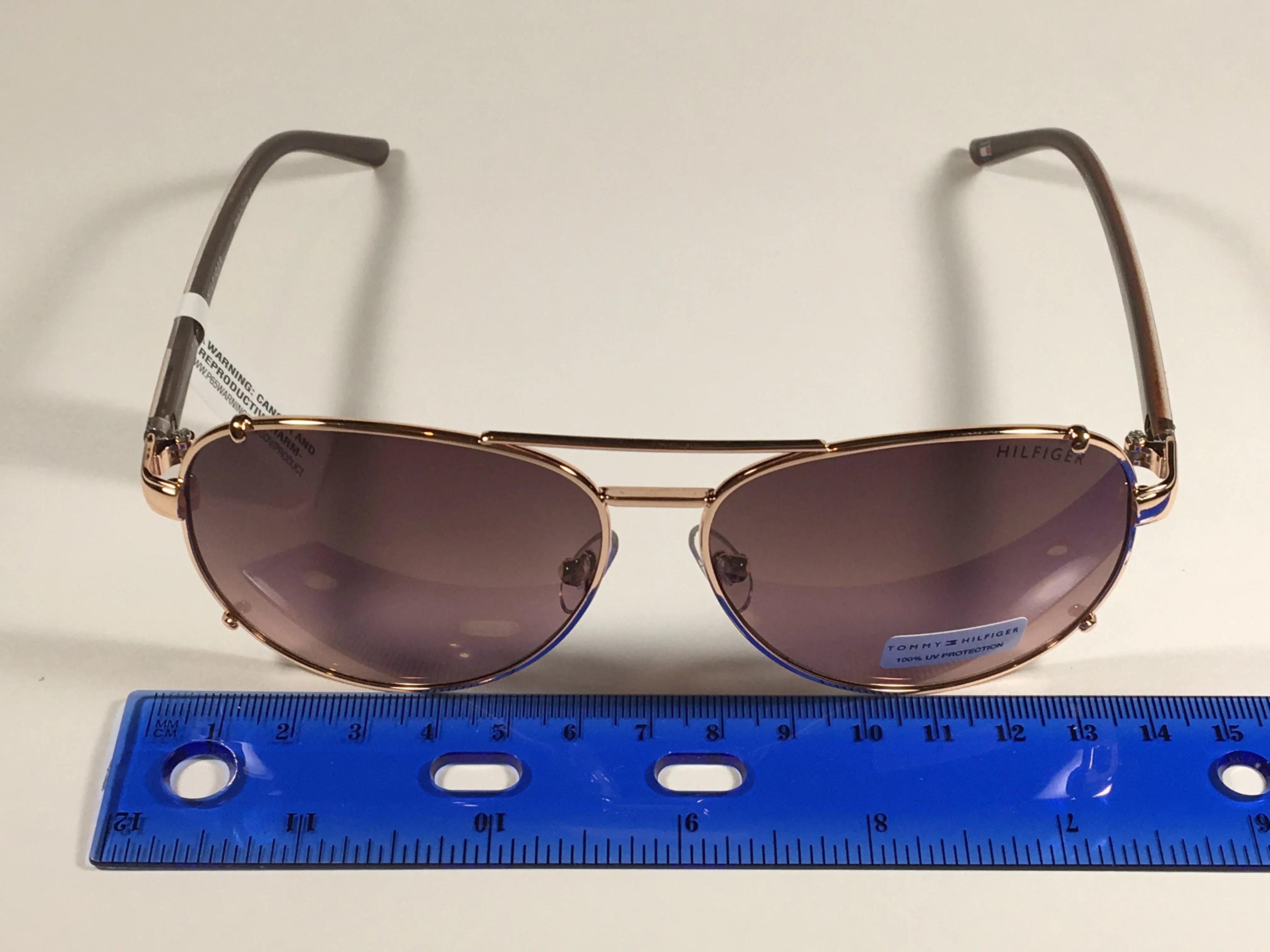 Tommy Hilfiger Bradshaw Aviator Sunglasses Rose Gold And Brown Frame Brown Gradient Lens BRADSHAW WM OL06