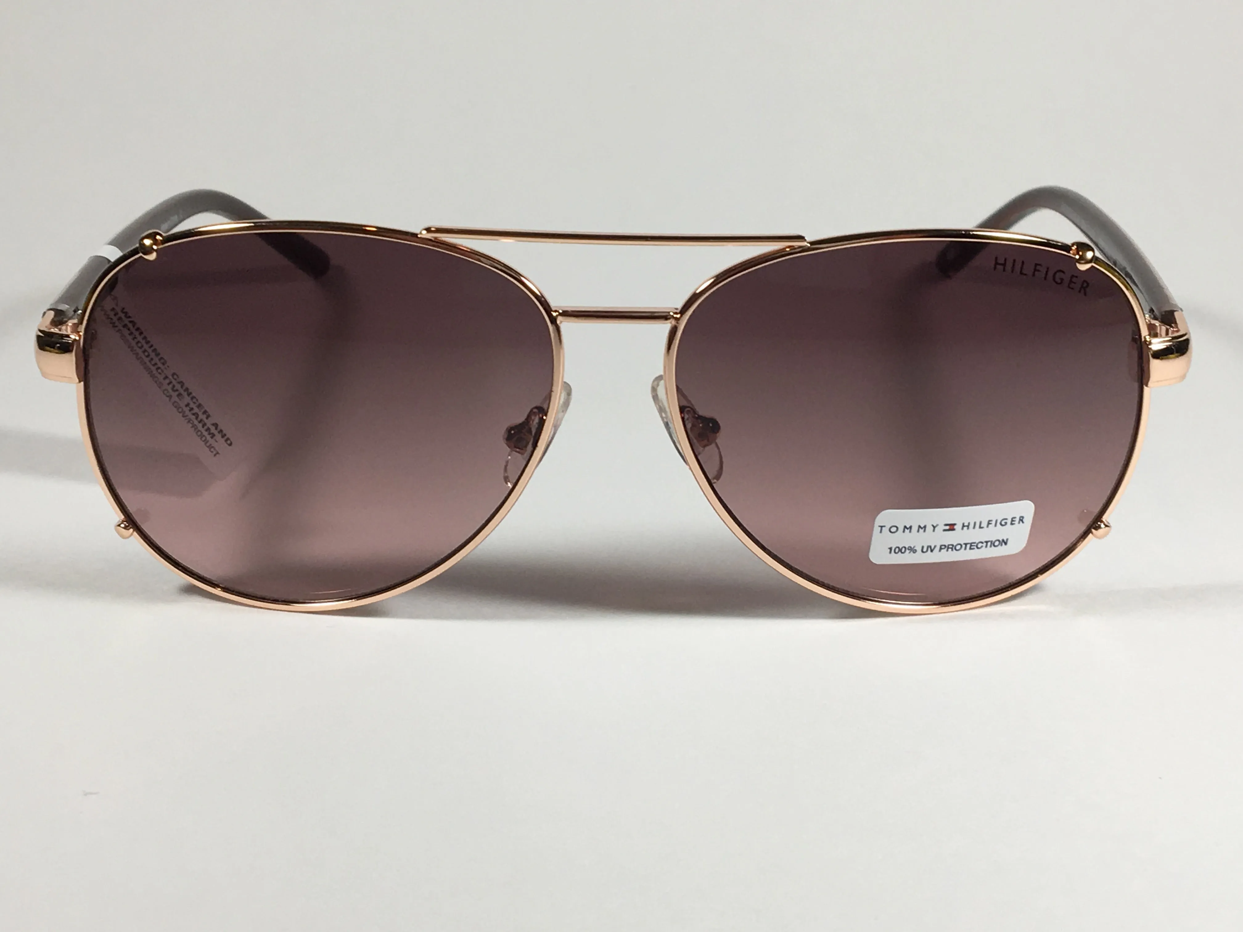 Tommy Hilfiger Bradshaw Aviator Sunglasses Rose Gold And Brown Frame Brown Gradient Lens BRADSHAW WM OL06