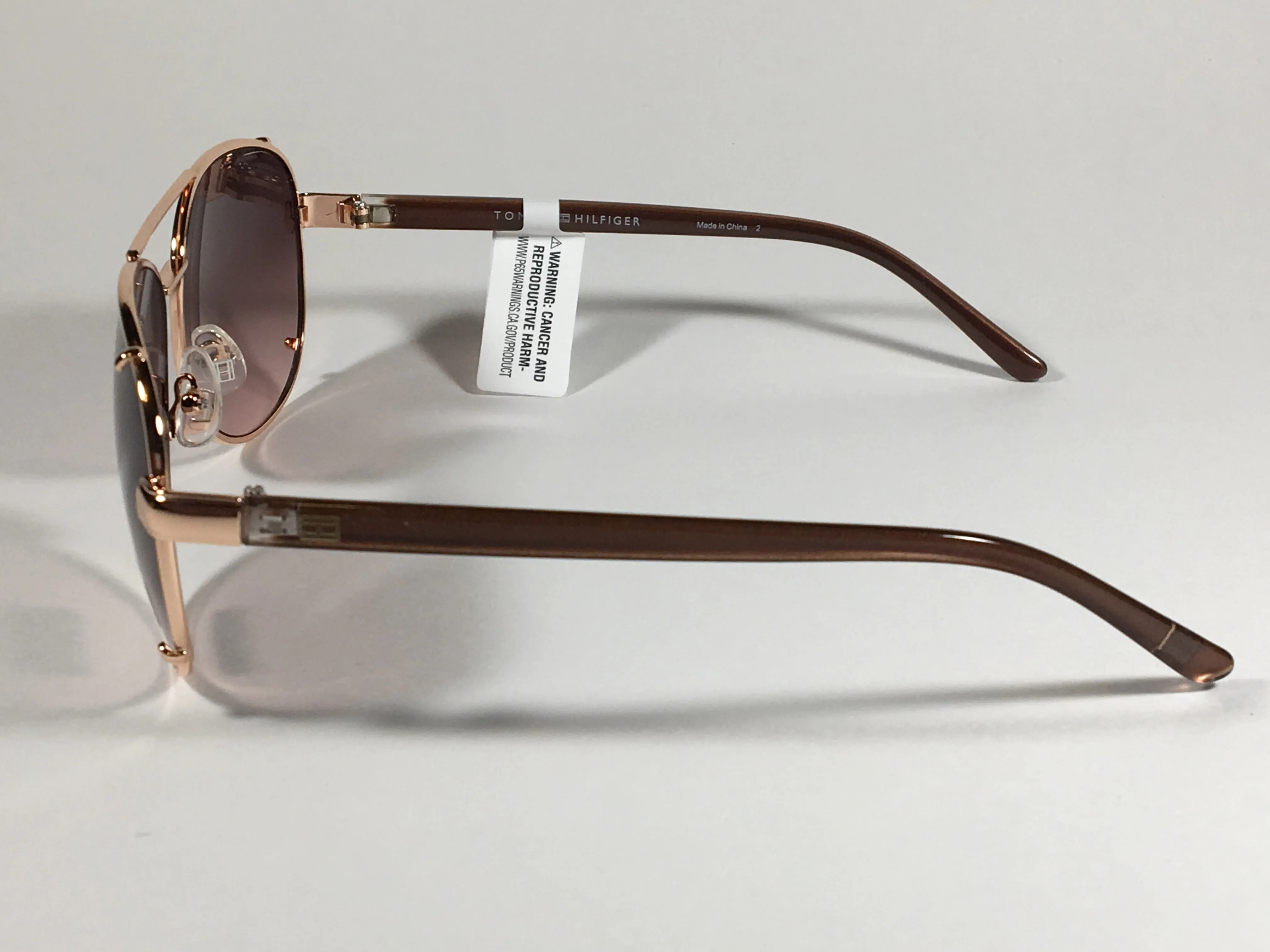 Tommy Hilfiger Bradshaw Aviator Sunglasses Rose Gold And Brown Frame Brown Gradient Lens BRADSHAW WM OL06