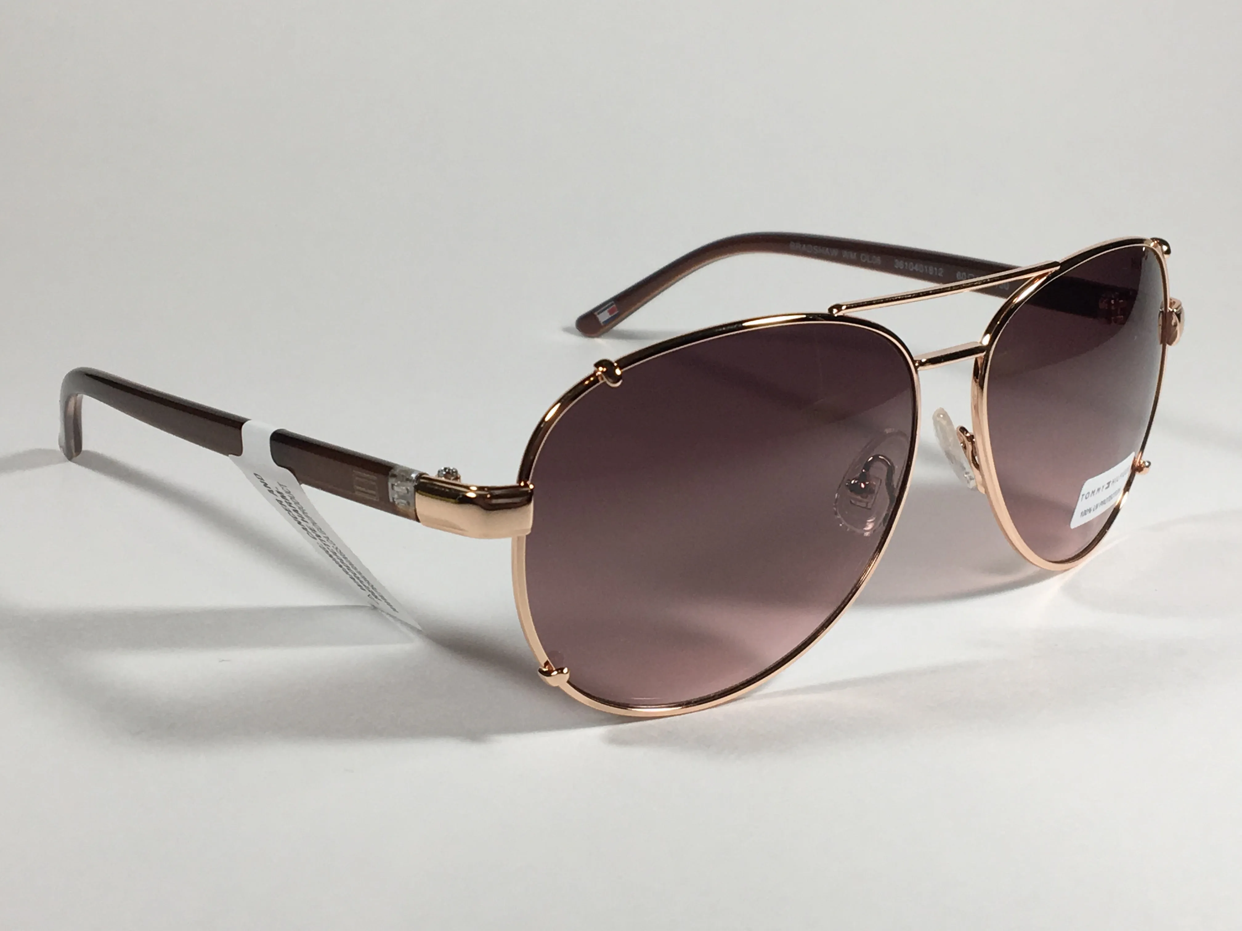 Tommy Hilfiger Bradshaw Aviator Sunglasses Rose Gold And Brown Frame Brown Gradient Lens BRADSHAW WM OL06