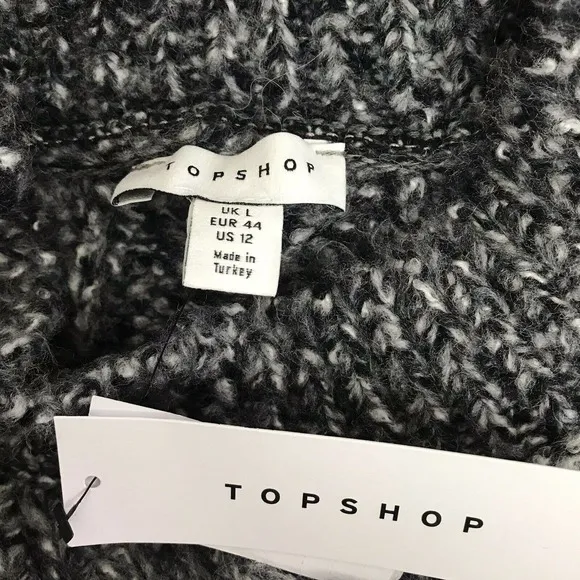 Topshop Grey Knit Long Sleeve Sweater