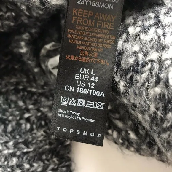 Topshop Grey Knit Long Sleeve Sweater