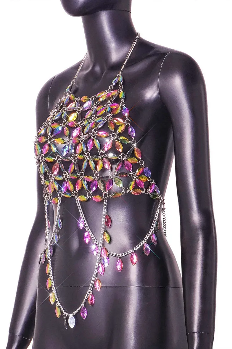 TQ3573 Gems Bodychain Top