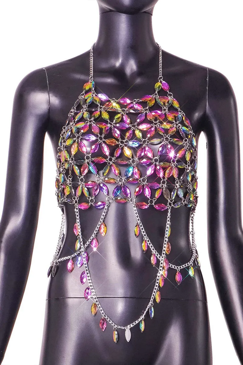 TQ3573 Gems Bodychain Top