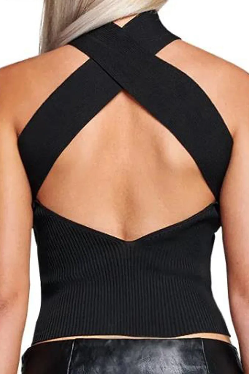 TS3416 Knitted Choker Tank Top