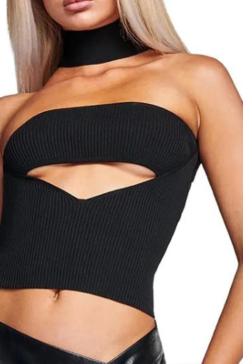 TS3416 Knitted Choker Tank Top