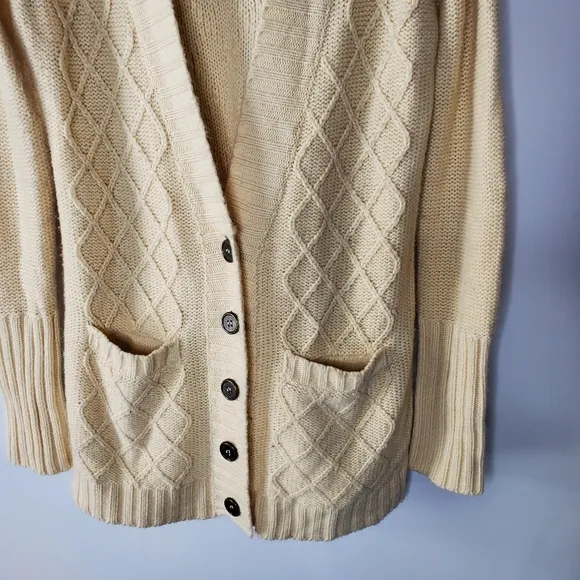 Tulle cream chunky knit fisherman sweater in Excellent condition