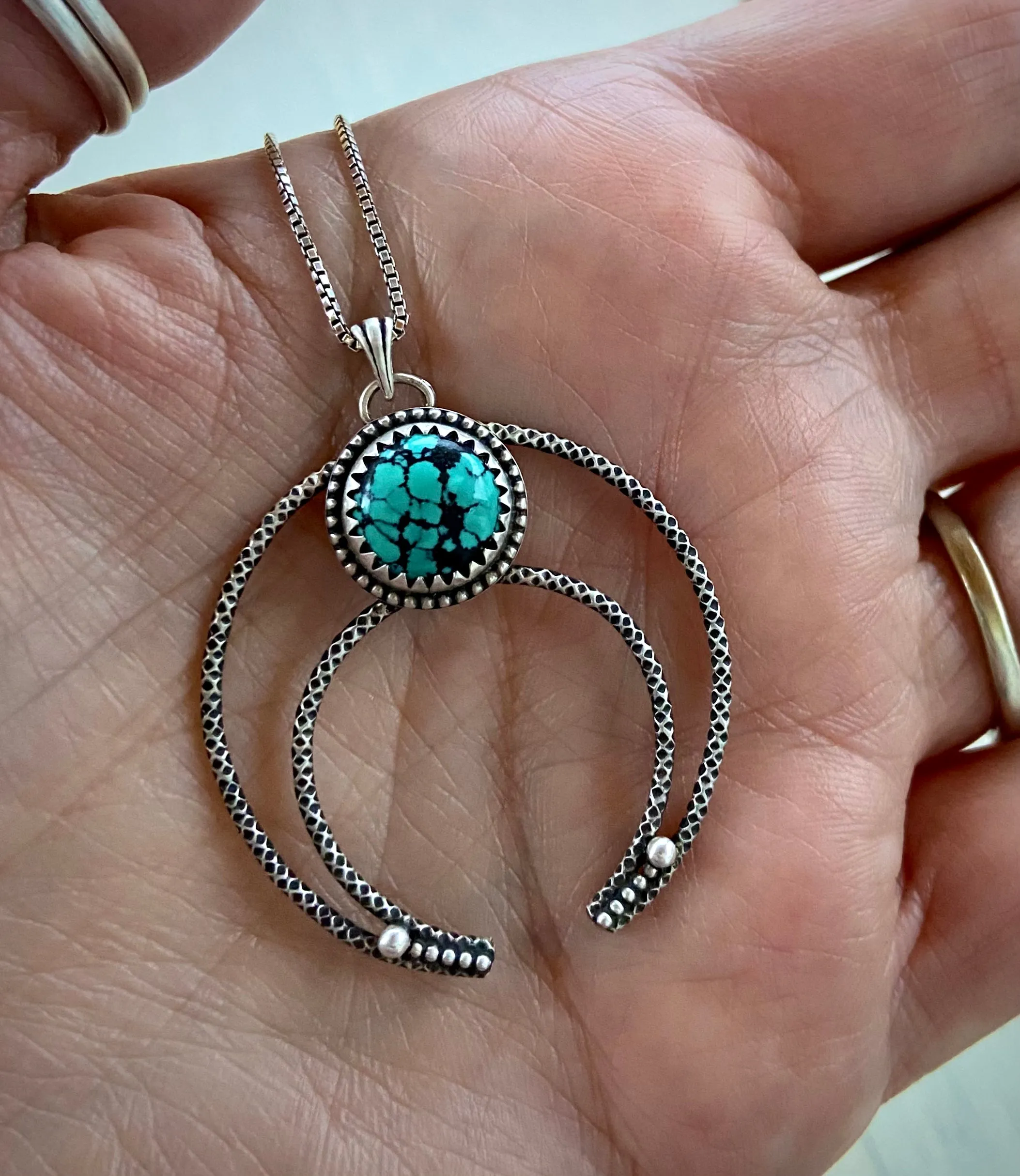 Turquoise Naja Crescent Pendant