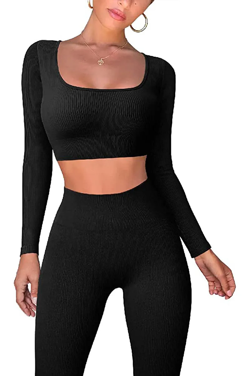UT3133 Crop Shirt and Tights Workout Set