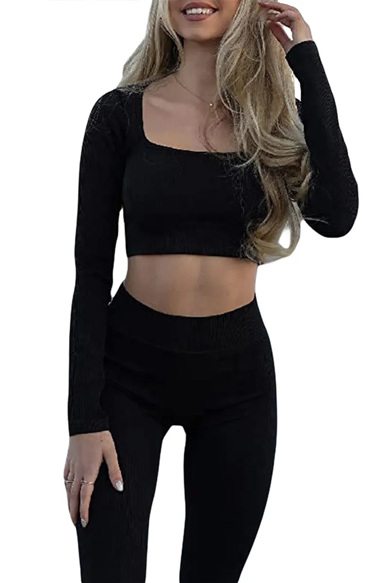 UT3133 Crop Shirt and Tights Workout Set