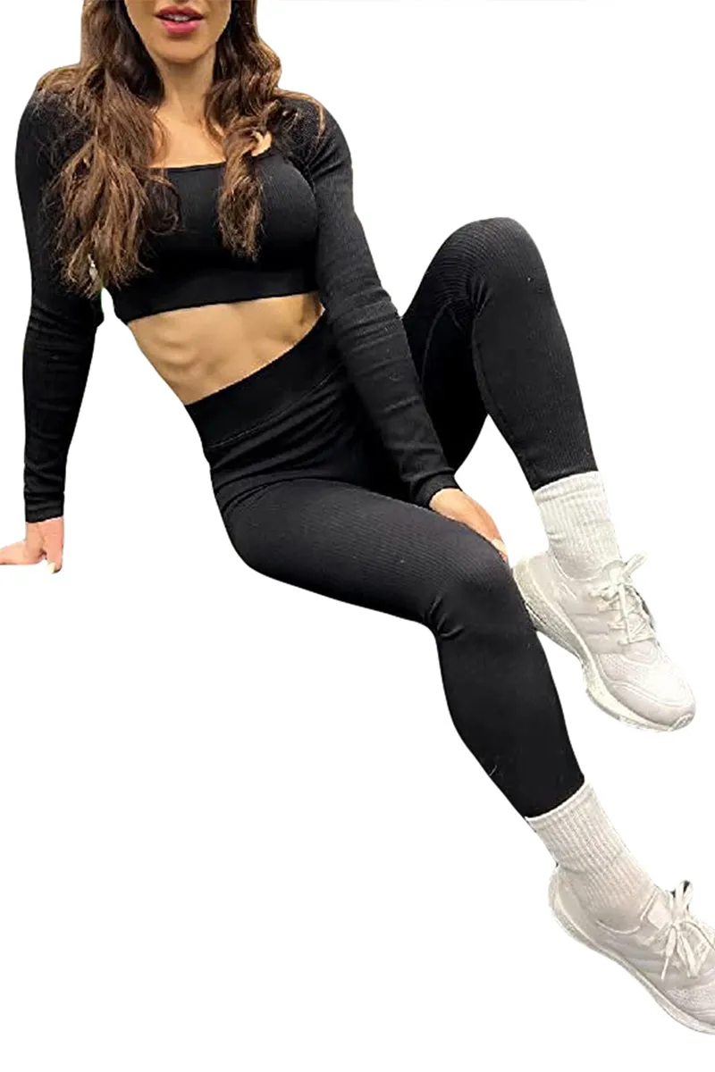 UT3133 Crop Shirt and Tights Workout Set