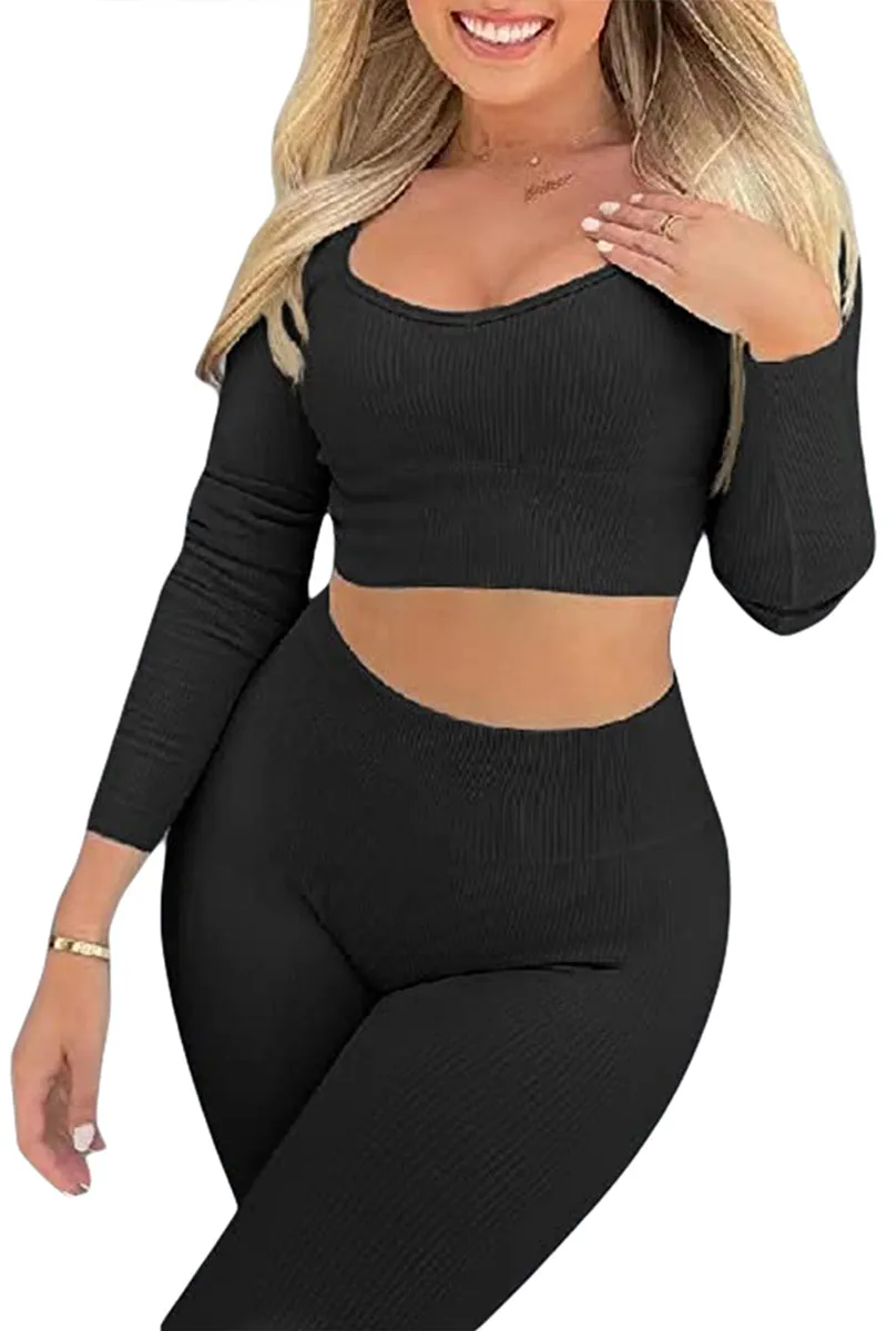 UT3133 Crop Shirt and Tights Workout Set