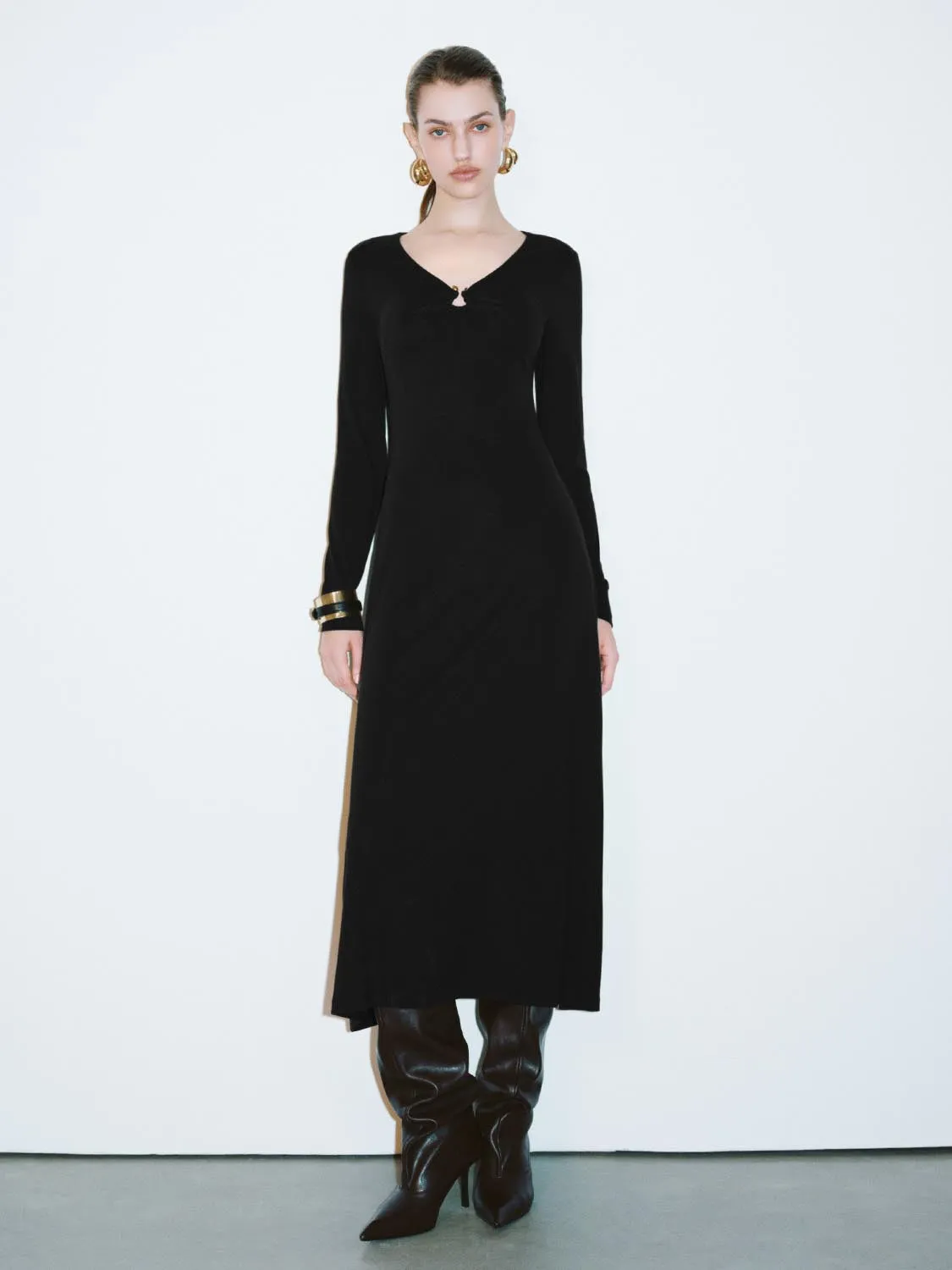 V-Neck A-Line Dresses