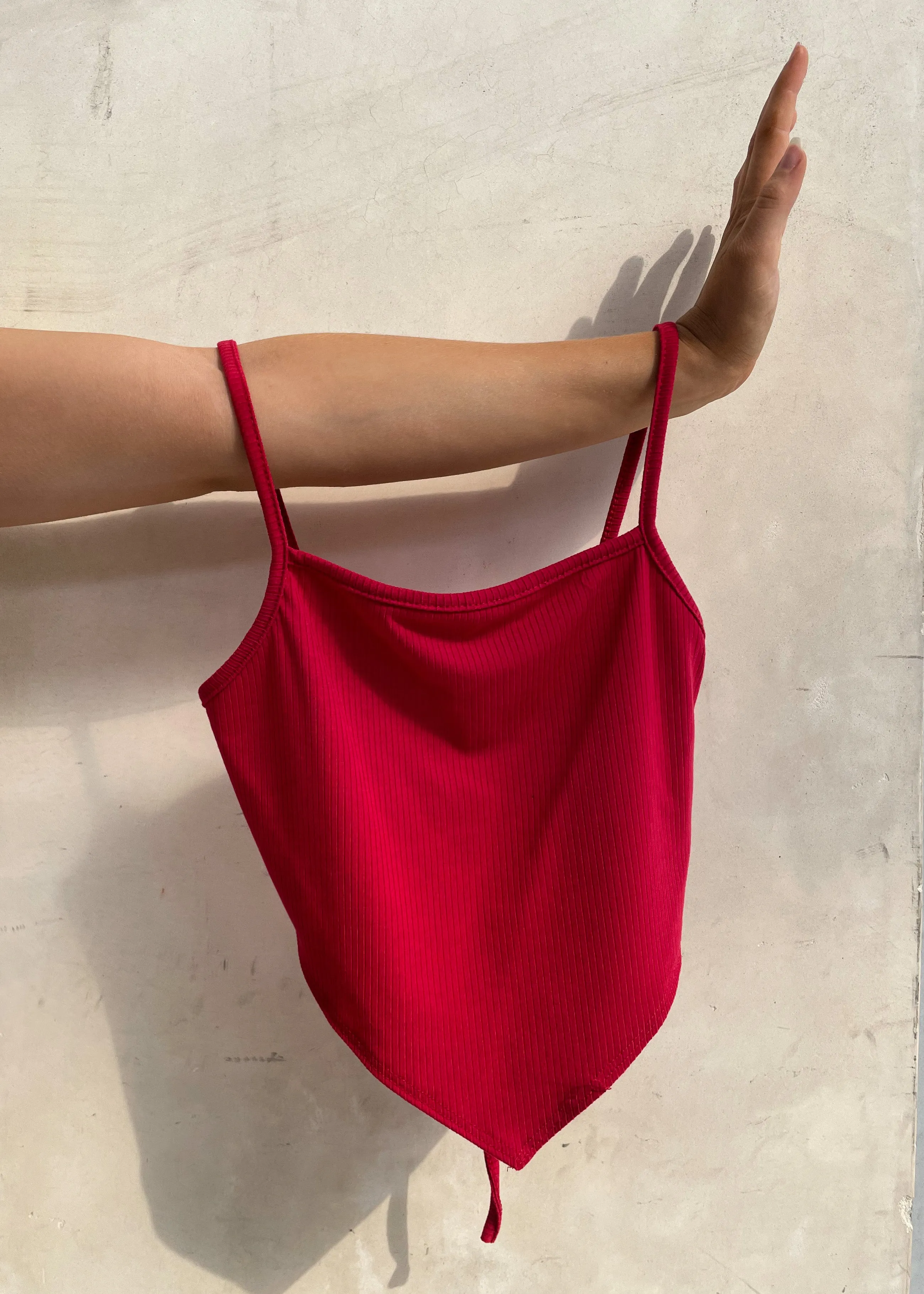 Valentina Cami Crop Top - Red