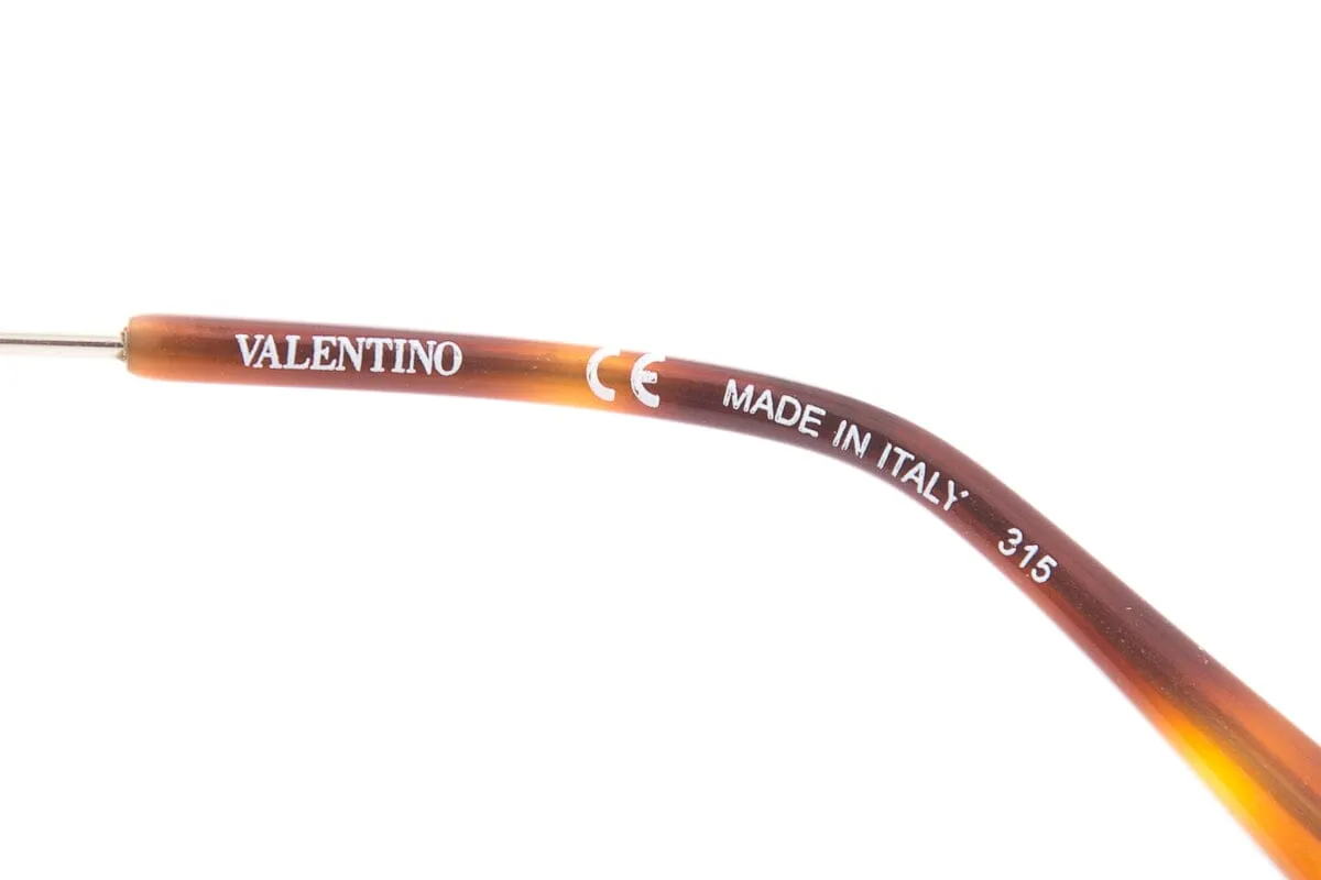 Valentino Silver &  Turtle Shell Detail Aviator Sunglasses