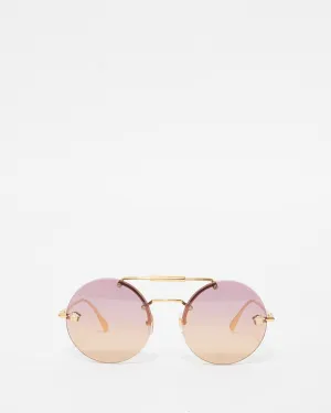 Versace Gold Round Frame Aviator MOD.2244 Sunglassees
