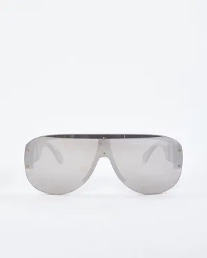 Versace Grey/Mirror Medusa Aviator Shield Sunglasses