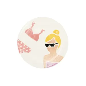 Vietri Riviera Pink Bikini Salad Plate