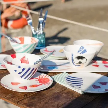 Vietri Riviera Pink Bikini Salad Plate