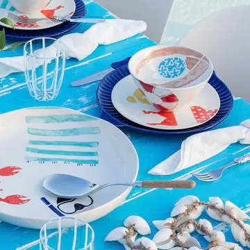 Vietri Riviera Pink Bikini Salad Plate