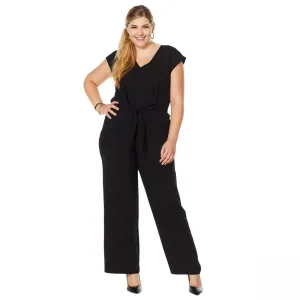 Vince Camuto Women's Plus Size Tie Front Jumpsuit With Pockets